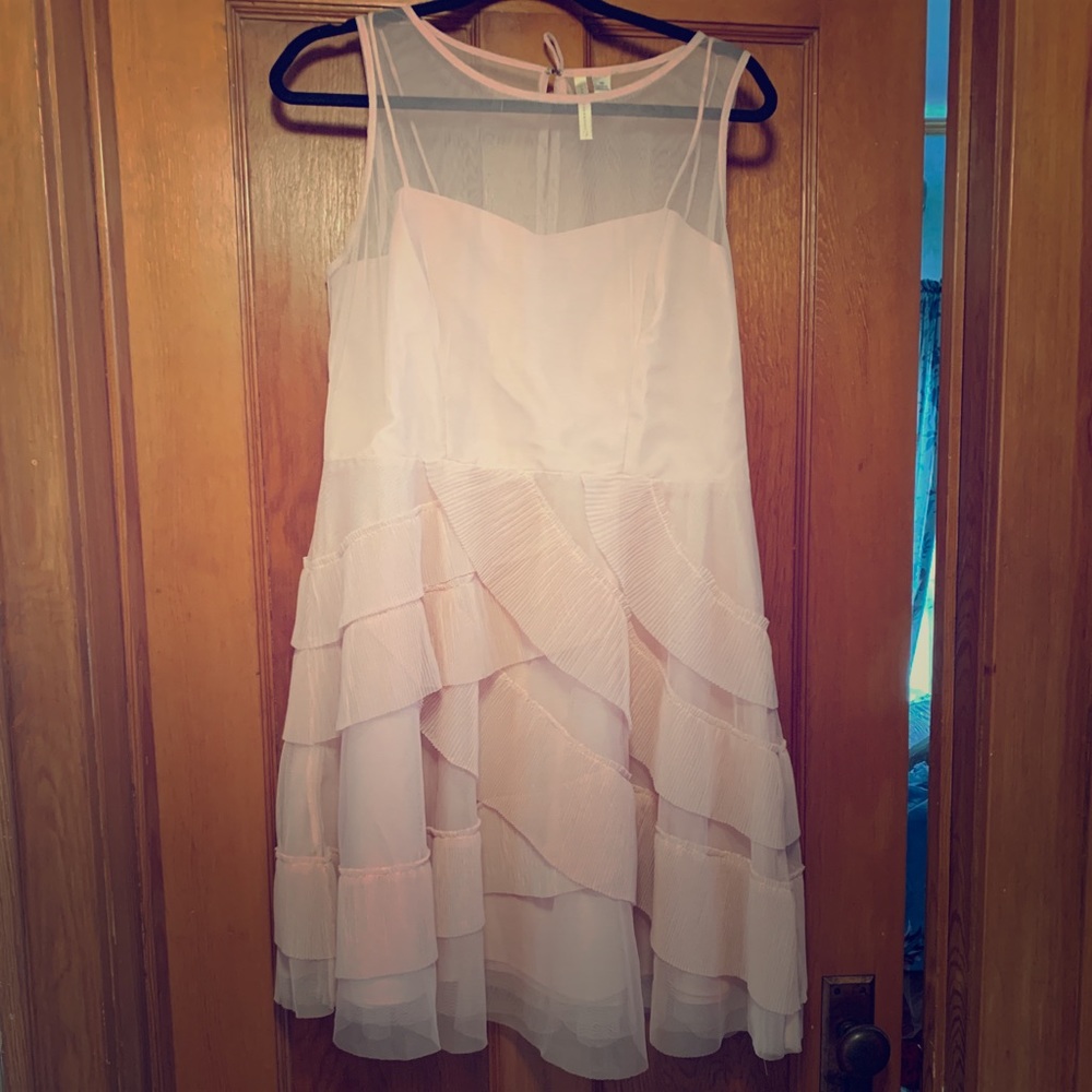 LC Lauren Conrad Runway pale pink ruffle dress